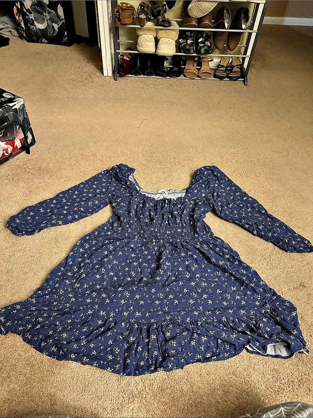 Celebrity pink Floral Mini Dress Blue Size XL